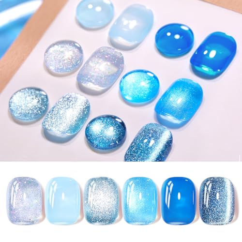 Born Pretty Blue Gel Nail Polish Jelly Transparent Cat Magnetic Eye Beauty and Personal Care Born Pretty Default Title