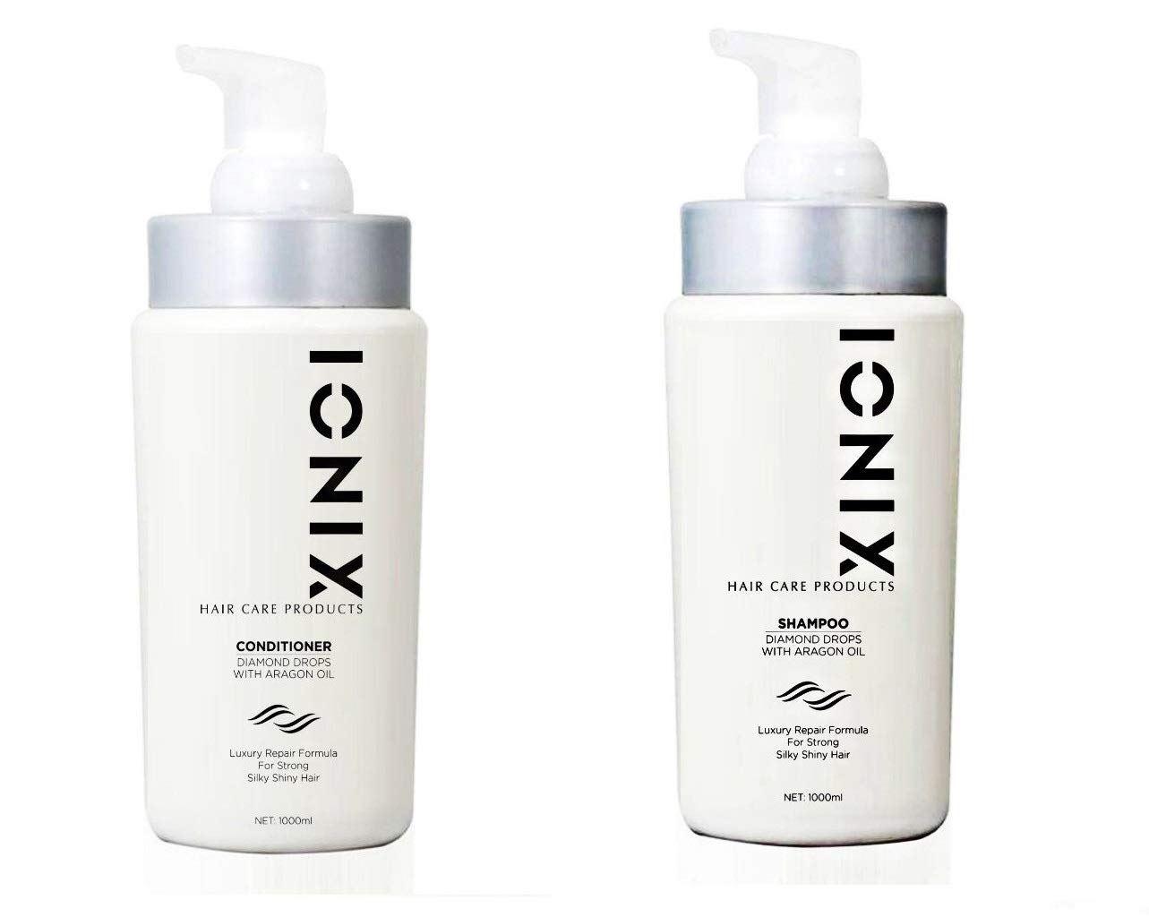 ISO Beauty Ionix Black Diamond Organic Shampoo & Conditioner With Argan Oil (1000ml each) Special Repair Formula