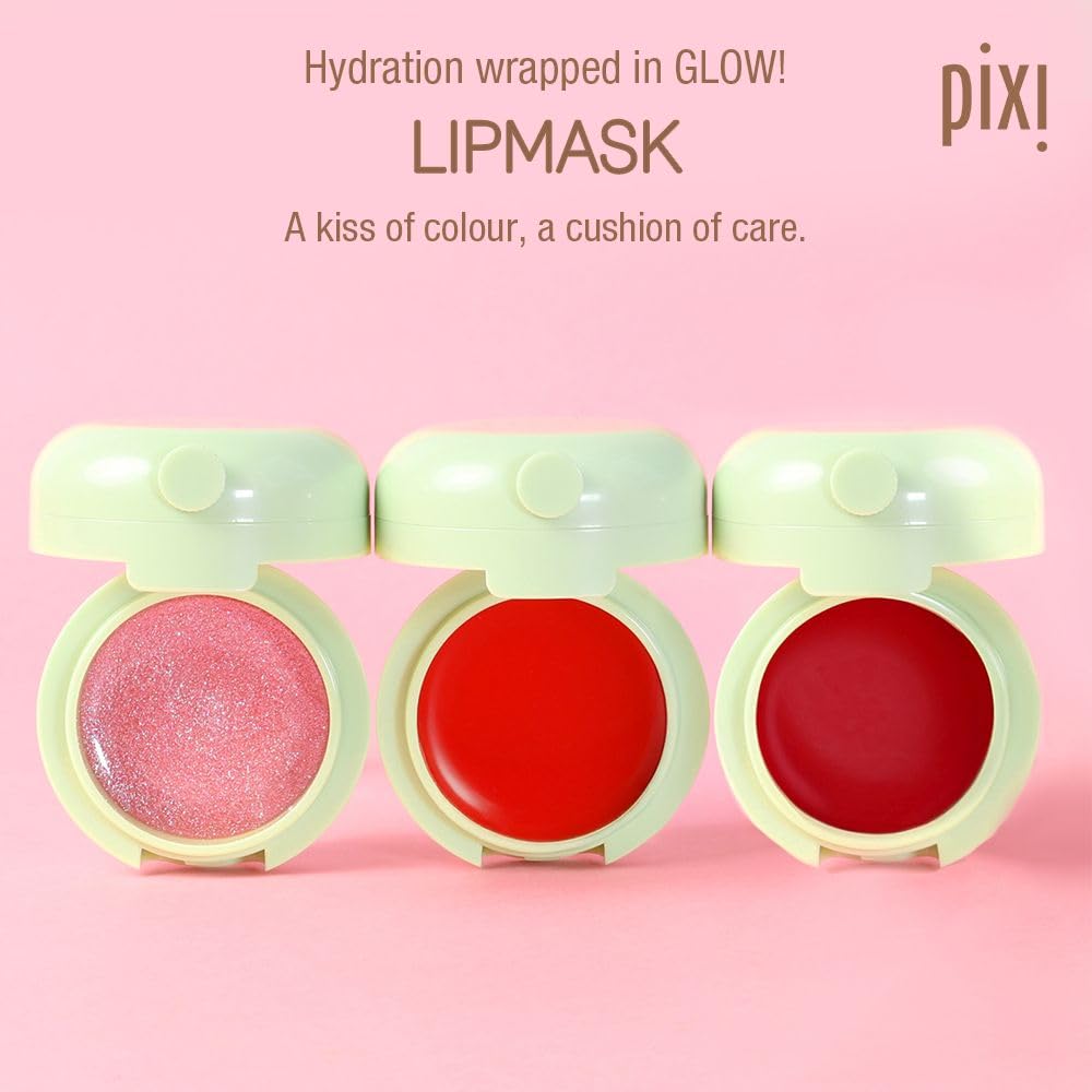 Pixi Beauty LipMask | Tinted Hydrating and Moisturizing Lip Balm Jelly |Lip Gloss Infused with Camellia, Jojoba and Pomegranate | Caliente |0.3 fl.oz