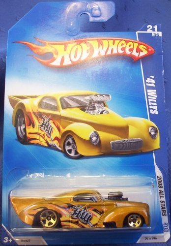 Hot Wheels '41 Willys Gold, Flamz, 5 Spoke - 1/64 #21/36 2008 All Stars