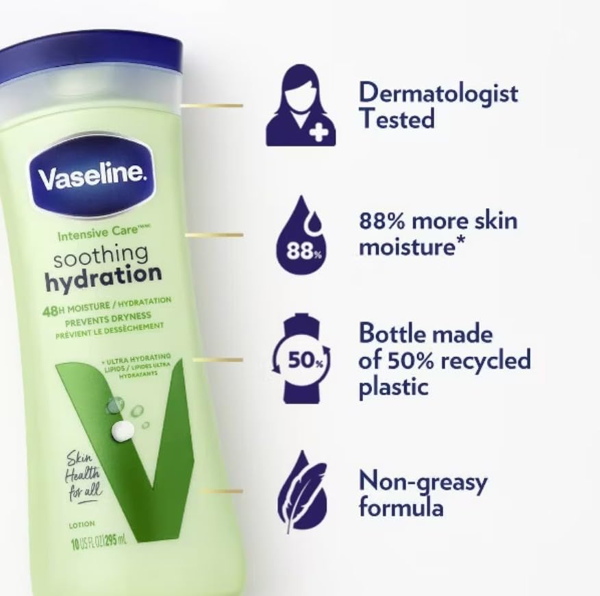 Vaseline Intensive Care Aloe Soothe Non-Greasy Lotion 10 oz (Pack of 7)