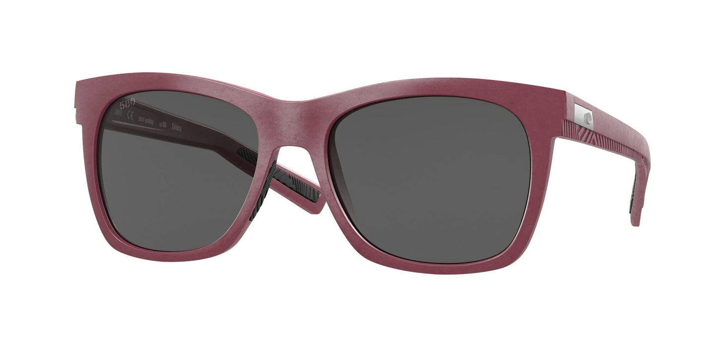 Costa Del Mar Womens Caldera Rectangular Sunglasses, Net Plum/Grey Polarized-580G, 55 mm