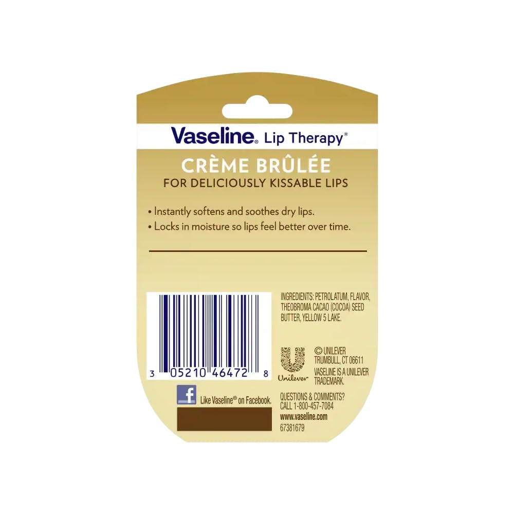 Vaseline Lip Therapy Creme Brulee, 0.25 Ounces each (Value Pack of 5)
