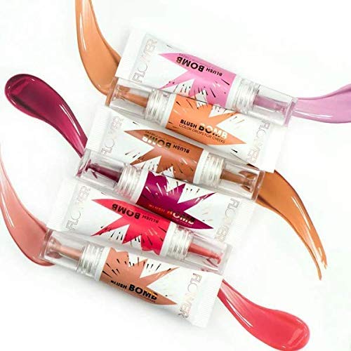 FLOWER Beauty By Drew Barrymore Liquid Blush Makeup Bomb Color Drops -Silky Lightweight Formula + Gel Cream Blush for Cheeks - Radiant + Glossy Finish
