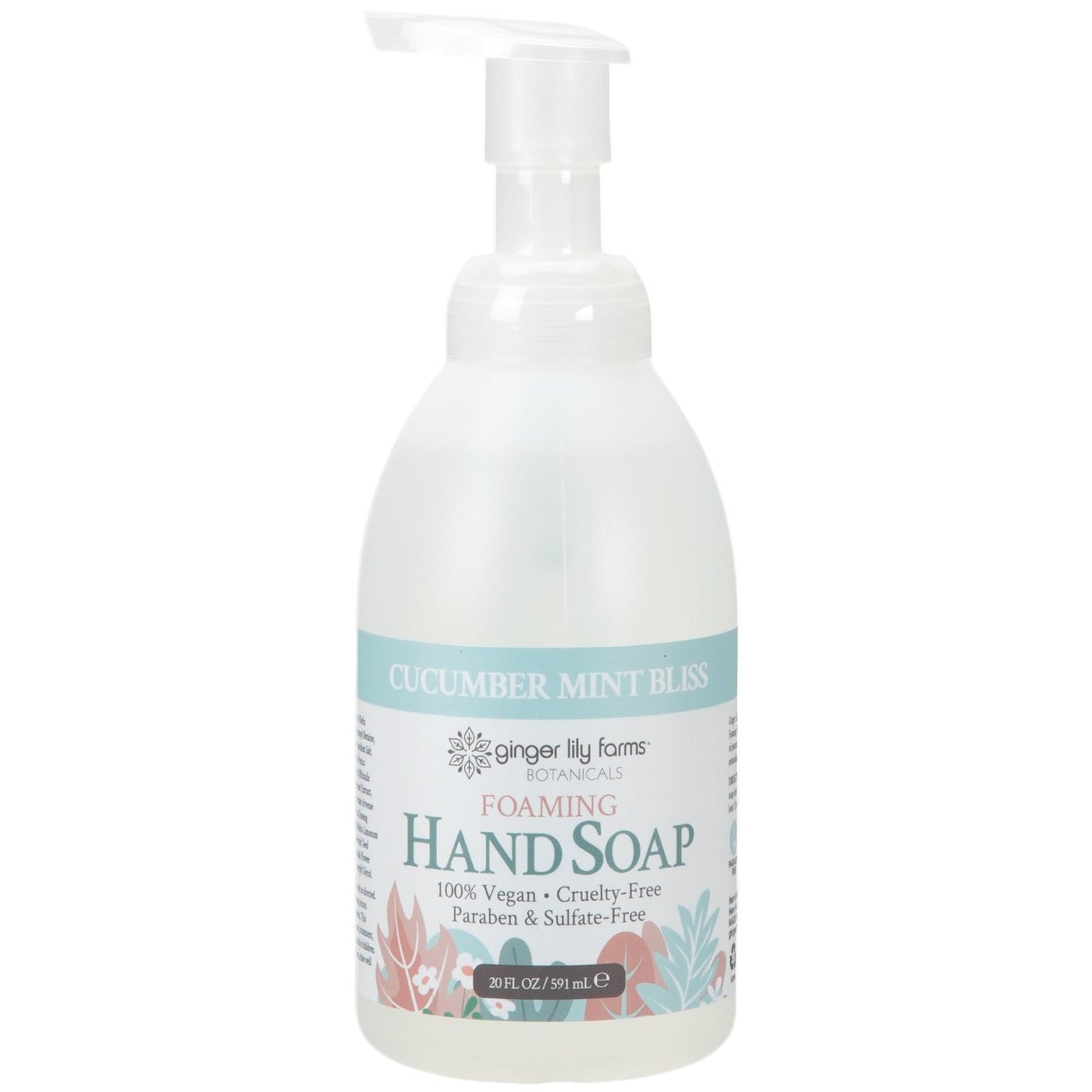 Ginger Lily Farms Botanicals All-Purpose Foaming Hand Soap Refill, 100% Vegan & Cruelty-Free, Cucumber Mint Bliss Scent, 20 Fl Oz (Pack of 1)