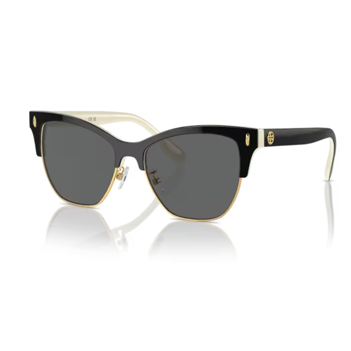 Tory Burch TY7199 198887 53MM Black/Dark Grey Cat Eye Sunglasses for Women +BUNDLE with ACCESSORY EYEWEAR KIT