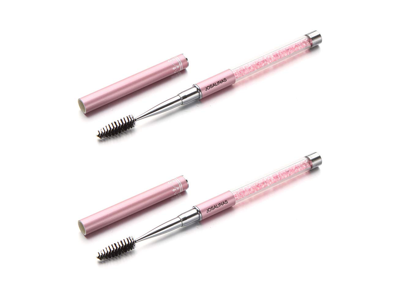 JOSALINAS 2PCS Mascara Brushes Eyebrow Eyelash Brushes Mascara Wands Applicators Eye Brushes Portable Cosmetic Brushes with Cap Spoolies Brushes