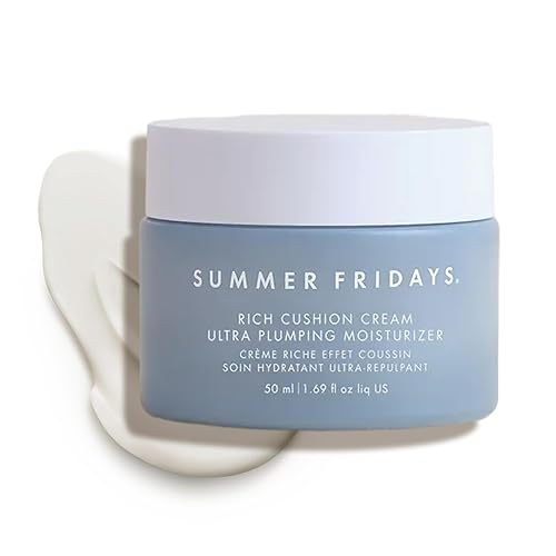 Summer Fridays Rich Cushion Face Cream - Ultra Plumping Barrier Repair Cream + Makeup Primer - Infuses Skin with Rich Hydration from Glycerin +