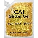 Face, Body & Hair Glitter Gel - Halloween Glitter for Kids and Women - 3 Oz Cosmetic-Grade Gel w/Moon & Stars for Festivals & Halloween Party, Easy