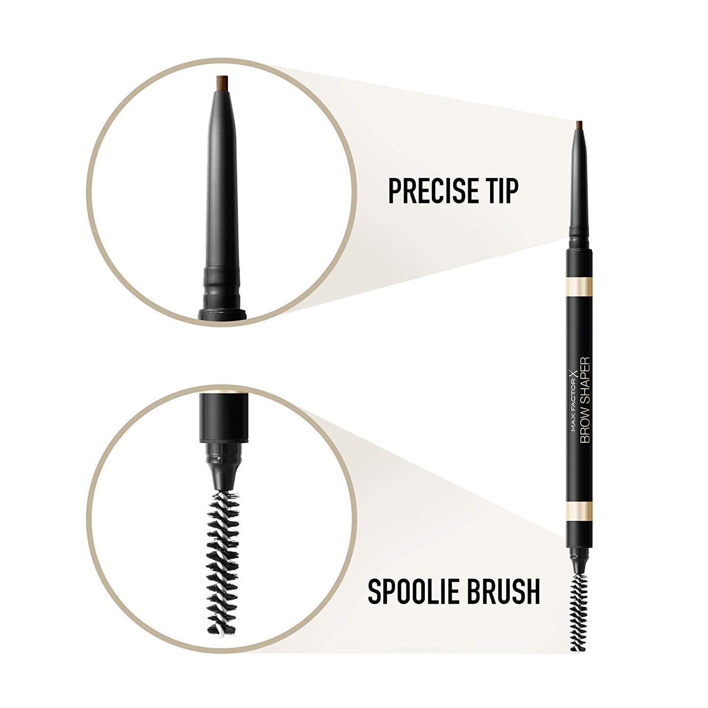 Max Factor Brow Shaper Pencil for Women, 30 Deep Brown, 0.1 Ounce