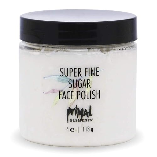 Primal Elements Fine Sugar Face Polish, Moisturizing Gentle Exfoliate, Gentle Use Every Day(4 Ounce)