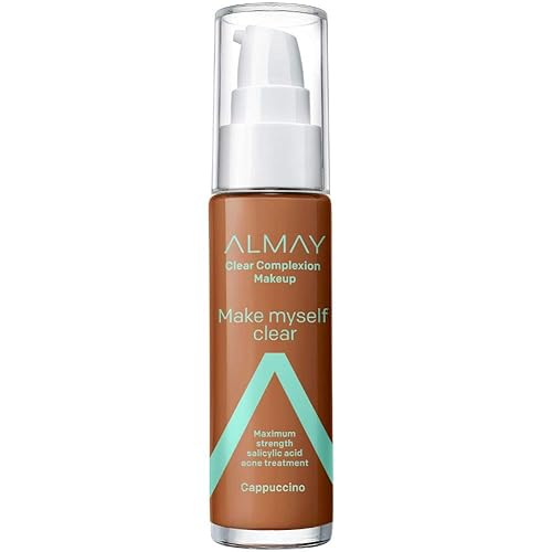 Almay Clear Complexion Makeup, Matte Finish Liquid Foundation with Salicylic Acid, Hypoallergenic, Cruelty Free, -Fragrance Free, Dermatologist