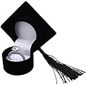 Tangseajiao 1 Pc Black Classic Graduation Ring Box - Graduation Cap Black Ring Box,Ring Storage