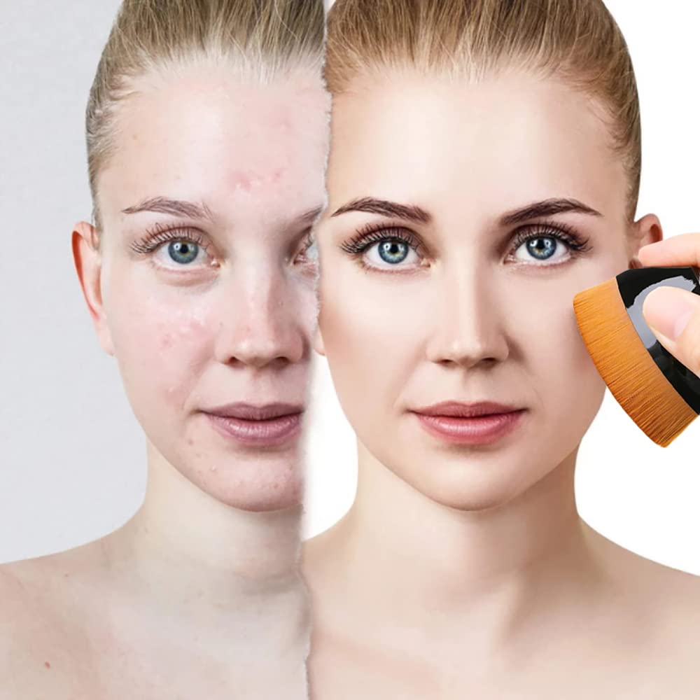 Brochas De Maquillaje, Flat Top Kabuki Hexagon Foundation Brush, Brochas De Maquillaje Con Tapa Plana Magic Brochas Para Base De Maquillaje Makeup