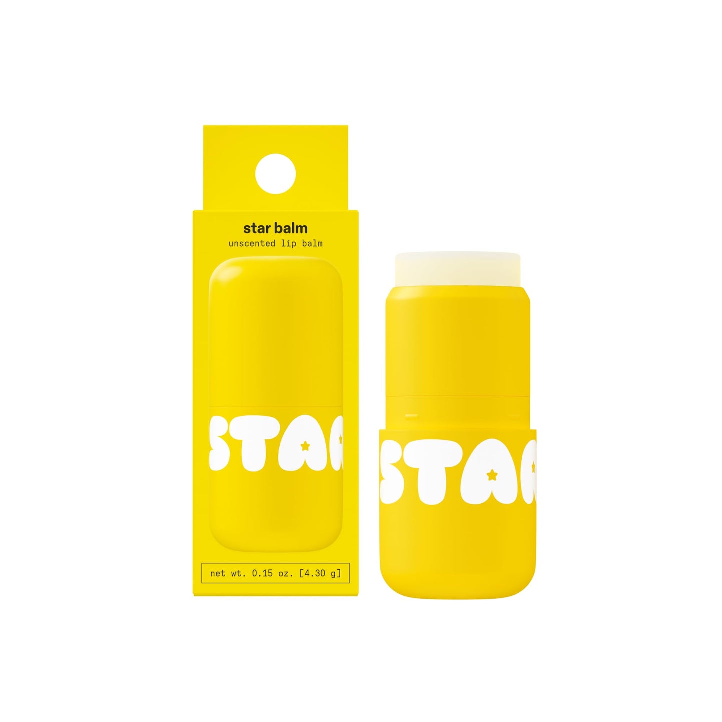 Starface Star Balm Unscented, Hydrating Lip Moisturizer with Shea Butter, Cocoa Butter, and Coconut Oil, Fragrance Free, (0.15 oz) Beauty and Personal Care Starface World