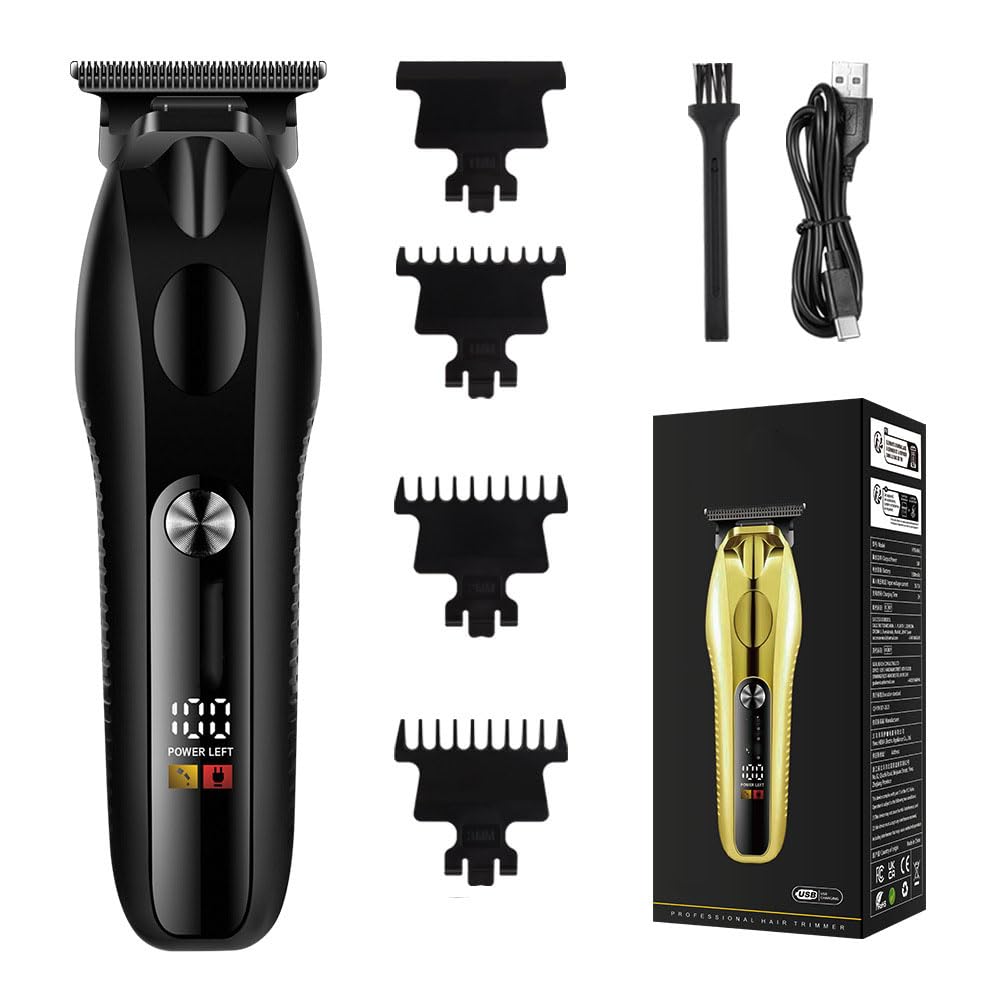 QDKVTNDJZ Professional Hair Clippers for Men, Cordless Hair Cutting, Beard Trimmer with LED Display and 3 Limit Combs, Rechargeable Electric Hair Beauty and Personal Care QDKVTNDJZ