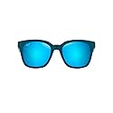 Maui Jim Men's & Women's Honua AF Polarized Cat Eye Sunglasses, Matte Petrol Blue/Blue Hawaii Polarized, Extra large