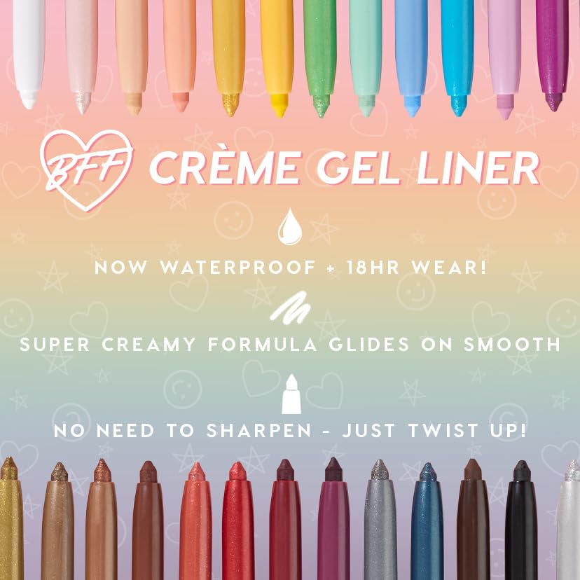 ColourPop BFF Crème Gel Liner - Waterproof Gel Eyeliner Pen with a High-Pigment & Buildable Formula - Colored Eyeliner with 18-Hour Wear - Calabasas