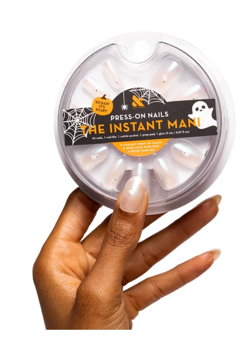 Olive & June Instant Mani Medium Oval Press-On Nails, Iridescent Ghosts, 42 Pieces Beauty & Personal Care Olive & June