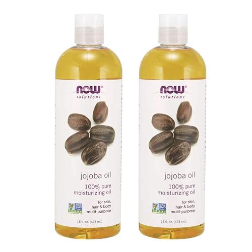 NOW Solutions, Jojoba Oil, 100% Pure Moisturizing, Multi-Purpose Oil for Face, Hair and Body, 16-Ounce (Pack of 2)