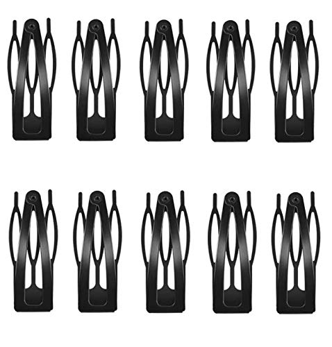 KDDOM 10 Pieces Double Grip Metal Hair Clips, Black Snap Hair Clips Hair Barrettes for Women, Girls, Salon Hair