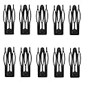 KDDOM 10 Pieces Double Grip Metal Hair Clips, Black Snap Hair Clips Hair Barrettes for Women, Girls, Salon Hair