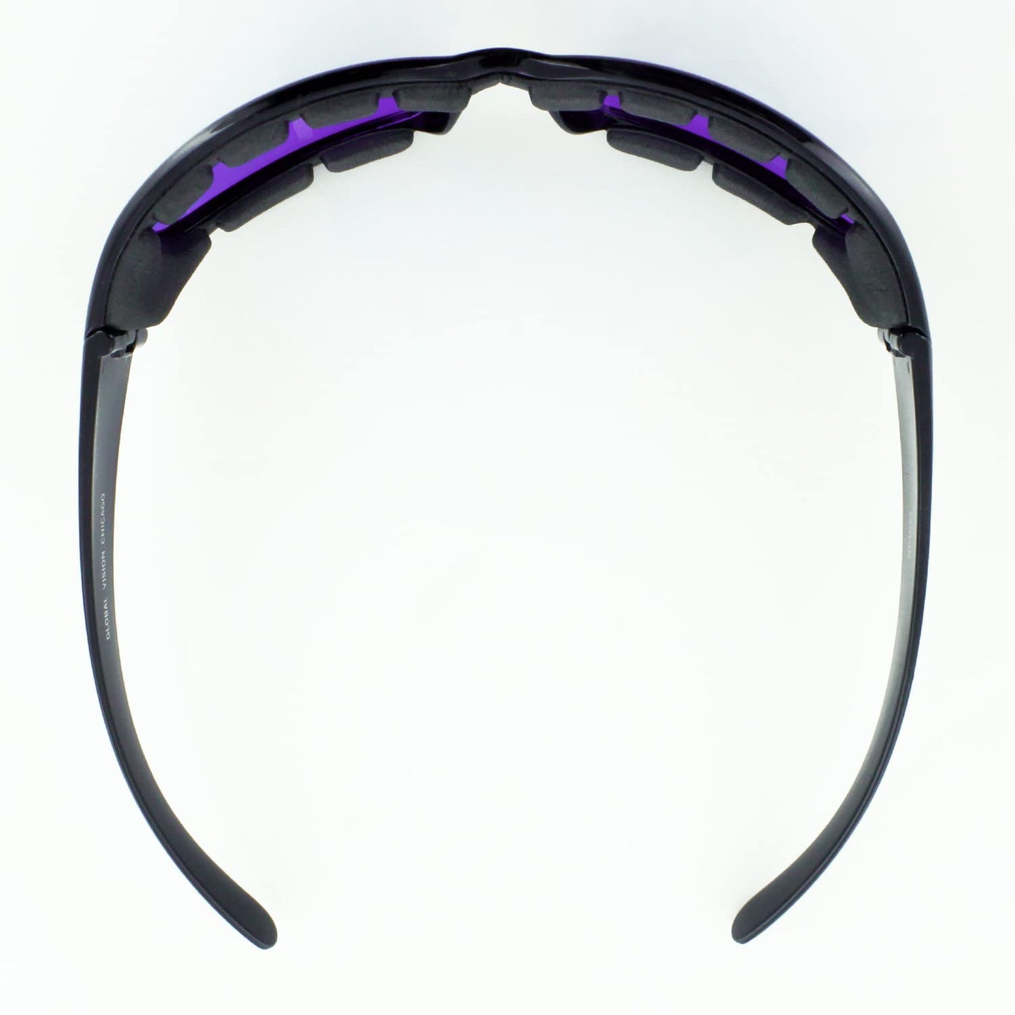 Global Vision Chicago Padded Riding Glasses (Black Frame/Purple Lens)