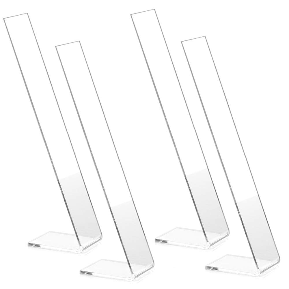 lasenersm 4 Pieces Clear Acrylic Hair Clip Display Stand L-Shaped Hairpin Display Holder Barrette Display Stand Holder Hair Clip Organizer Stand