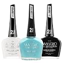 MASGLO Evolution Nail Polish Gel Effect, No UV/LED Lamp Required, Lasts Up To 12 Days, 3 Piece Set - Tranquila, Tiza, Negro Beauty & Personal Care MASGLO