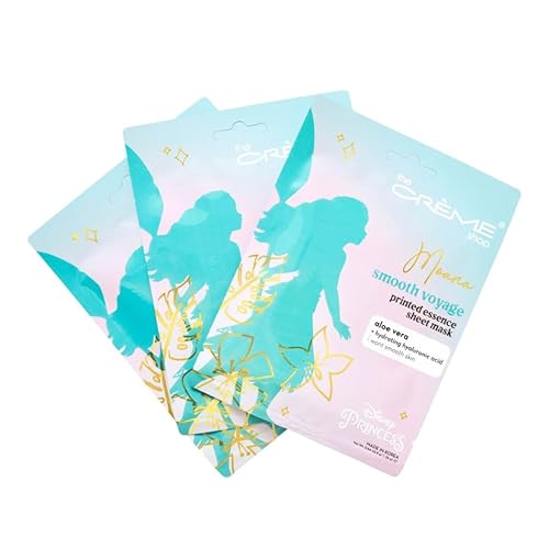 The Crème Shop x Disney Moana Smooth Voyage Essence Sheet Mask - Aloe Vera & Hyaluronic Acid Infusion for Moisturizing, Hydrating, Clear, Smooth Skin