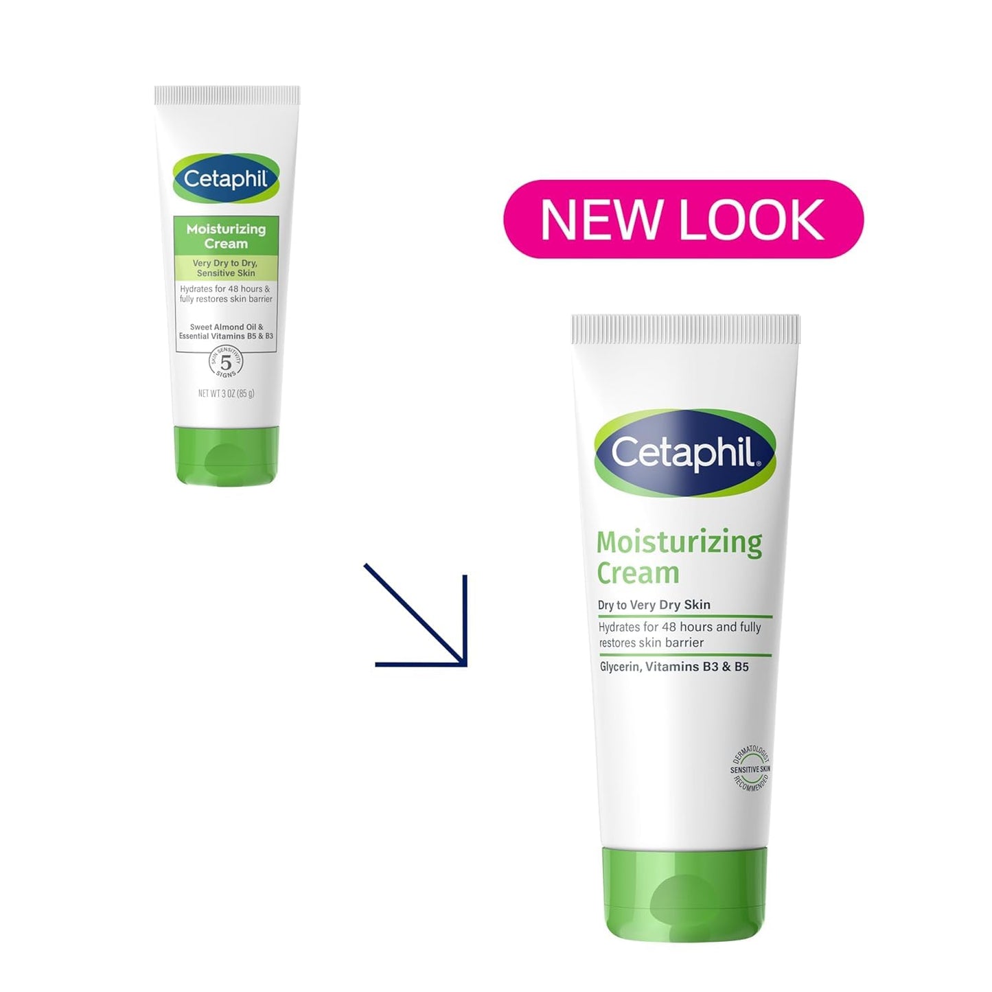 Cetaphil Moisturizing Cream, Fragrance-Free, 3 Ounces each (Value Pack of 5)