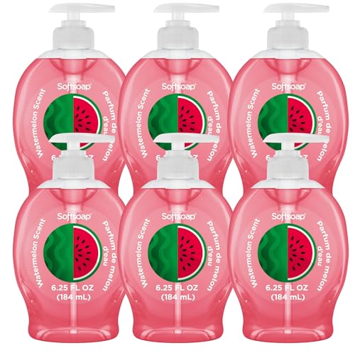 Softsoap Liquid Hand Soap with Pump, Limited Edition Summer Scents, 6.25 Fl Oz, 6 Pack (Watermelon)