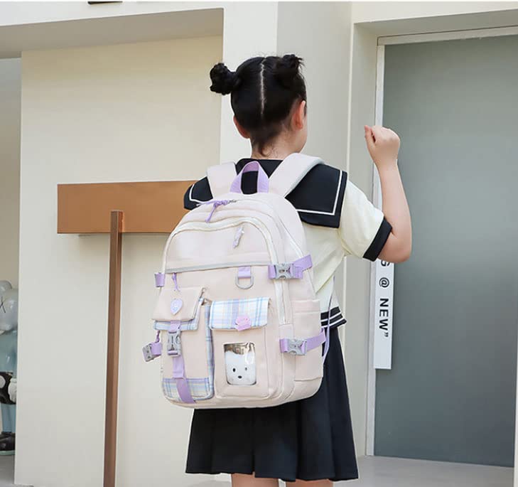 Teenage girls Backpacks15.6 Inch Cute School Bag Elementary Middle High School College Backpack Girls School Large Capacity Waterproof Backpacks, Cute Black Fashion Backpacks Travel Backpack(Black)…
