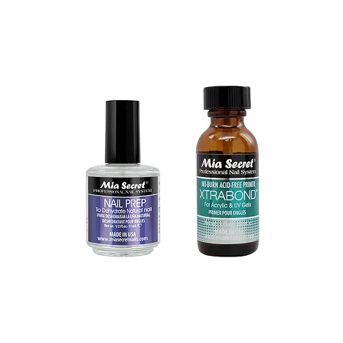 Mia Secret Professional Natural Nail Prep Dehydrate and Xtra Bond, Acid-Free Primer Set. Superior Bonding Primer for Acrylic Powder and Gel Nail Beauty & Personal Care Mia Secret