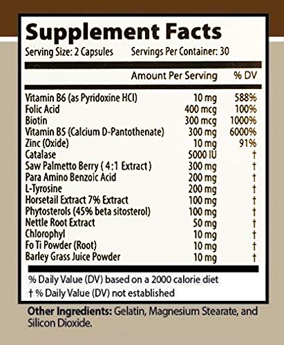 Anti Gray Hair 7050 Restore Natural Hair Color 60 Capsules Per Bottle (3 Bottles)