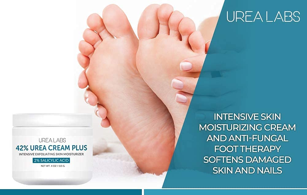 UREA LABS 42% Urea Cream + 2% Salicylic Acid 4oz – Maximum Strength Foot & Skin Repair, Deep Exfoliation & Hydration for Cracked Heels