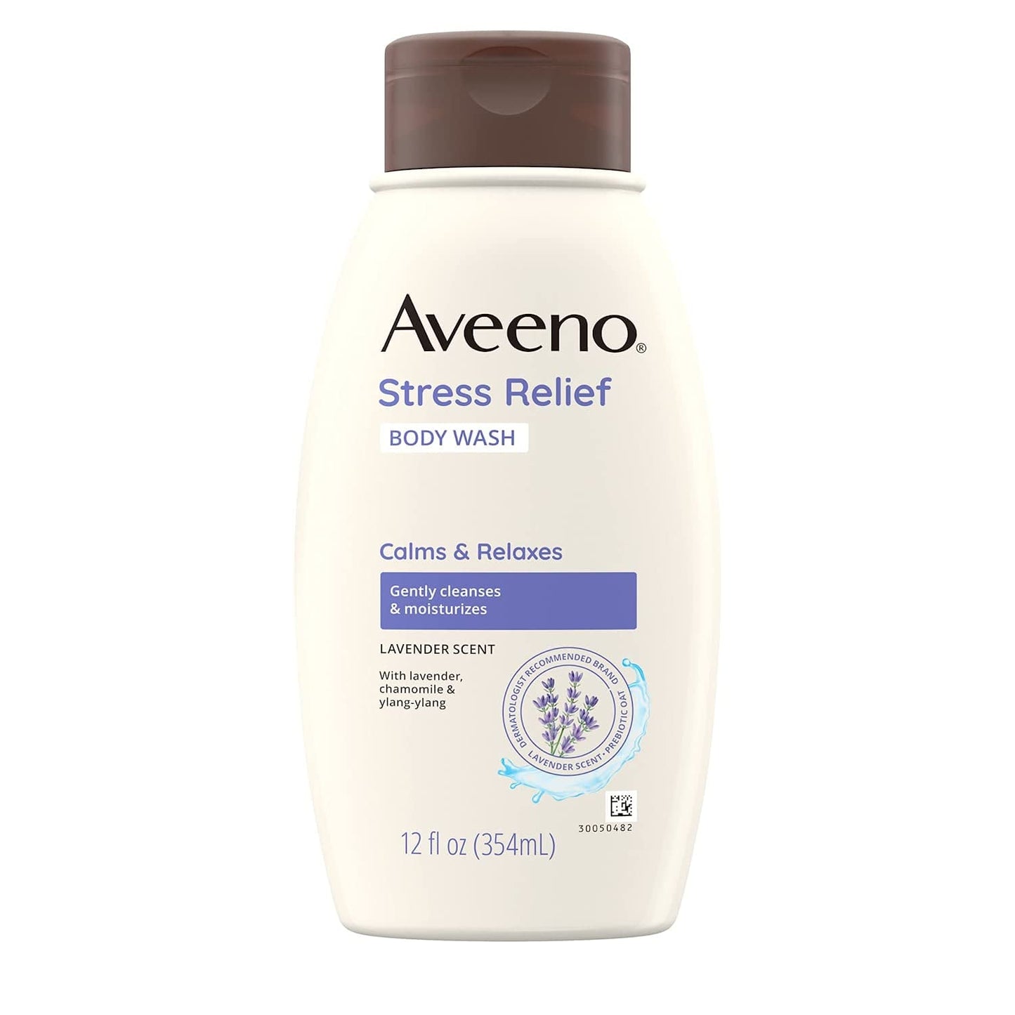 Aveeno Stress Relief Body Wash with Soothing Oat,Lavender, Chamomile & Ylang-Ylang Essential Oils, Hypoallergenic, Dye-Free & Soap-Free Calming Body