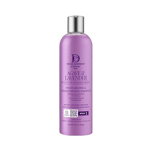 Design Essentials Agave & Lavender Sulfate-Free Moisturizing Shampoo, Nourishing Botanical Blend with Agave and Lavender to Soften & Strengthen Hair