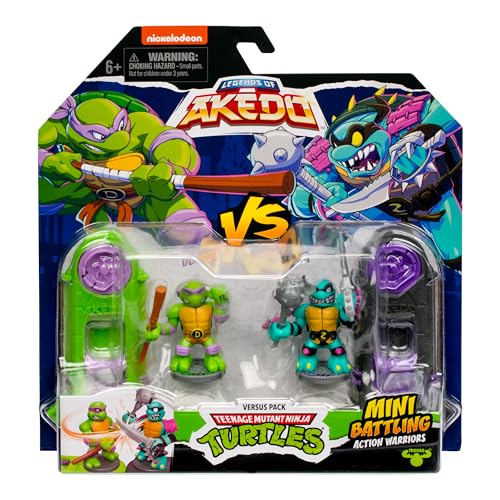 Legends of Akedo TMNT Versus Pack Donnie vs Slash, 2 Mini Battling Figures with Exclusive Battle Controllers, Ready Fight Split Strike