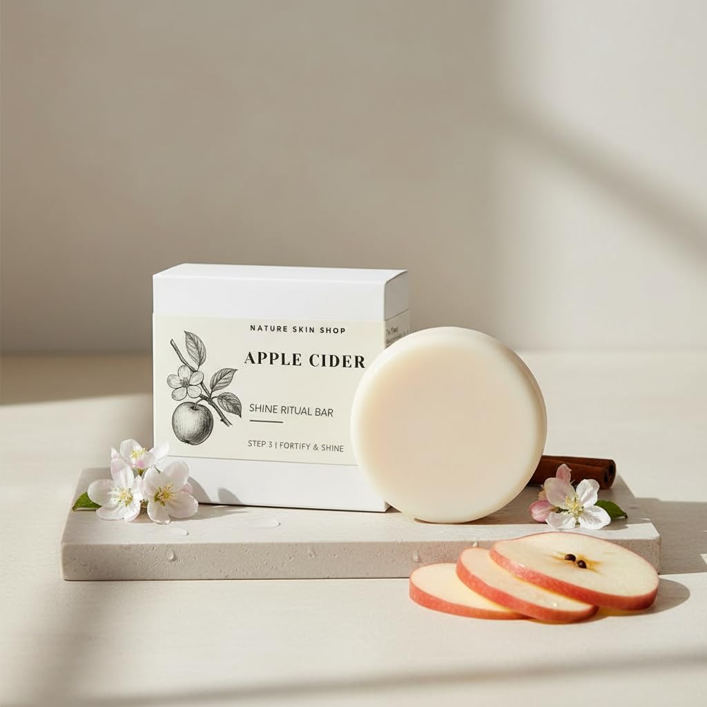 Nature Skin Shop Apple Cider Conditioner Bar - Four Ounces - Shine-Boosting Solid Conditioner for Detangling & Fighting Frizz - for Dull, Weighed-Down