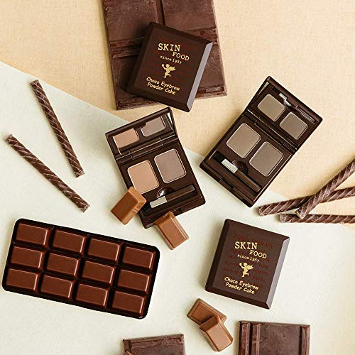 SKINFOOD Choco Eyebrow Powder Cake from Real Cacao - Eyebrow Powder Duo Palette with Minerals - Great Gifts Ideas for Women, Mom, Teacher, Officemate