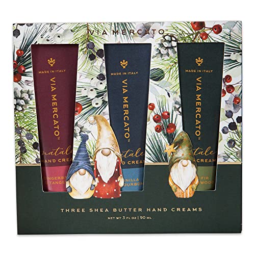 Via Mercato Natale Winter Woods Holiday Collection, Hand Cream Gift Set, Assorted Scents