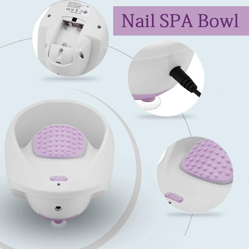 Electric Bubble Nail Soaking Bowl for Nail SPA with Air Bubble Vibrational Massage Nail Polish Remover for Soak Soothing Relaxing Manicure Machine Beauty & Personal Care YUYTE