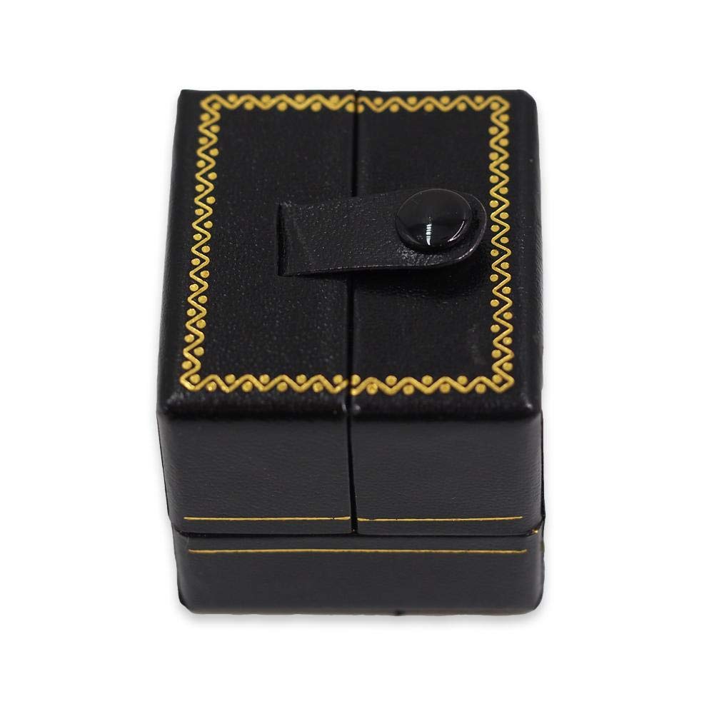 CuteBox Black Ring Deluxe Snap-Tab Leatherette Box