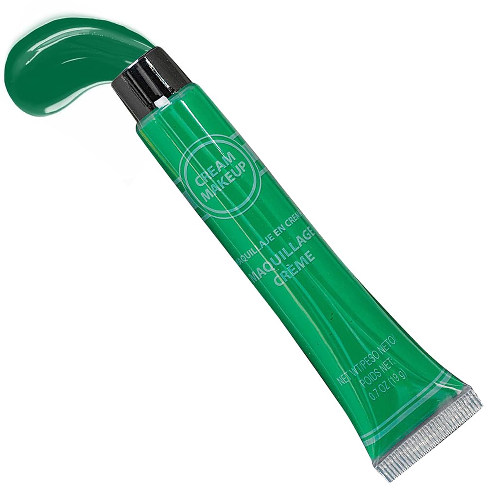Green Cream Makeup Tube - 0.7 oz. - Vibrant Color & Pigmented Perfect for Festive & Creative Looks, Pack of 18