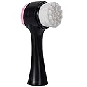 Beomeen Face Brush 2 in 1, Facial Cleansing Exfoliating Scrubber Brush, Silicone Double Side Face Wash Scrub Brush with Super Soft Bristles for Deep