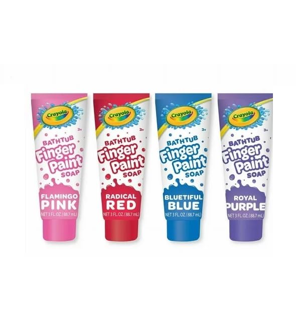 Crayola Bathtub Fingerpaint 4 Color Variety Pack, 3 Ounce Tubes (Radical Red, Flamingo Pink, Bluetiful Blue and Royal Purple) Beauty & Personal Care Crayola
