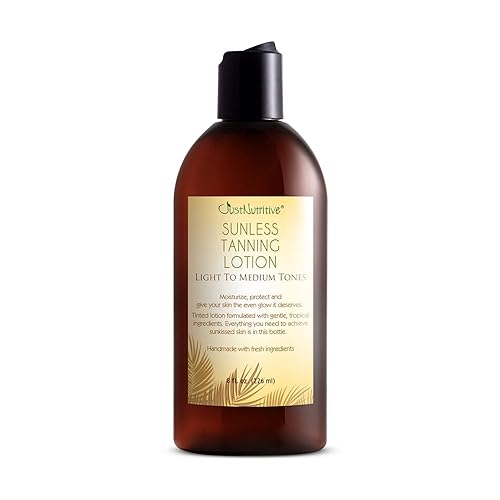 Sunless Tanning Lotion - Light to Medium tones | Indoor Self- Tanner | Body Tanning Lotion | Sun- Kissed Glow| Bronzer Lotion For All Skin Types |Just