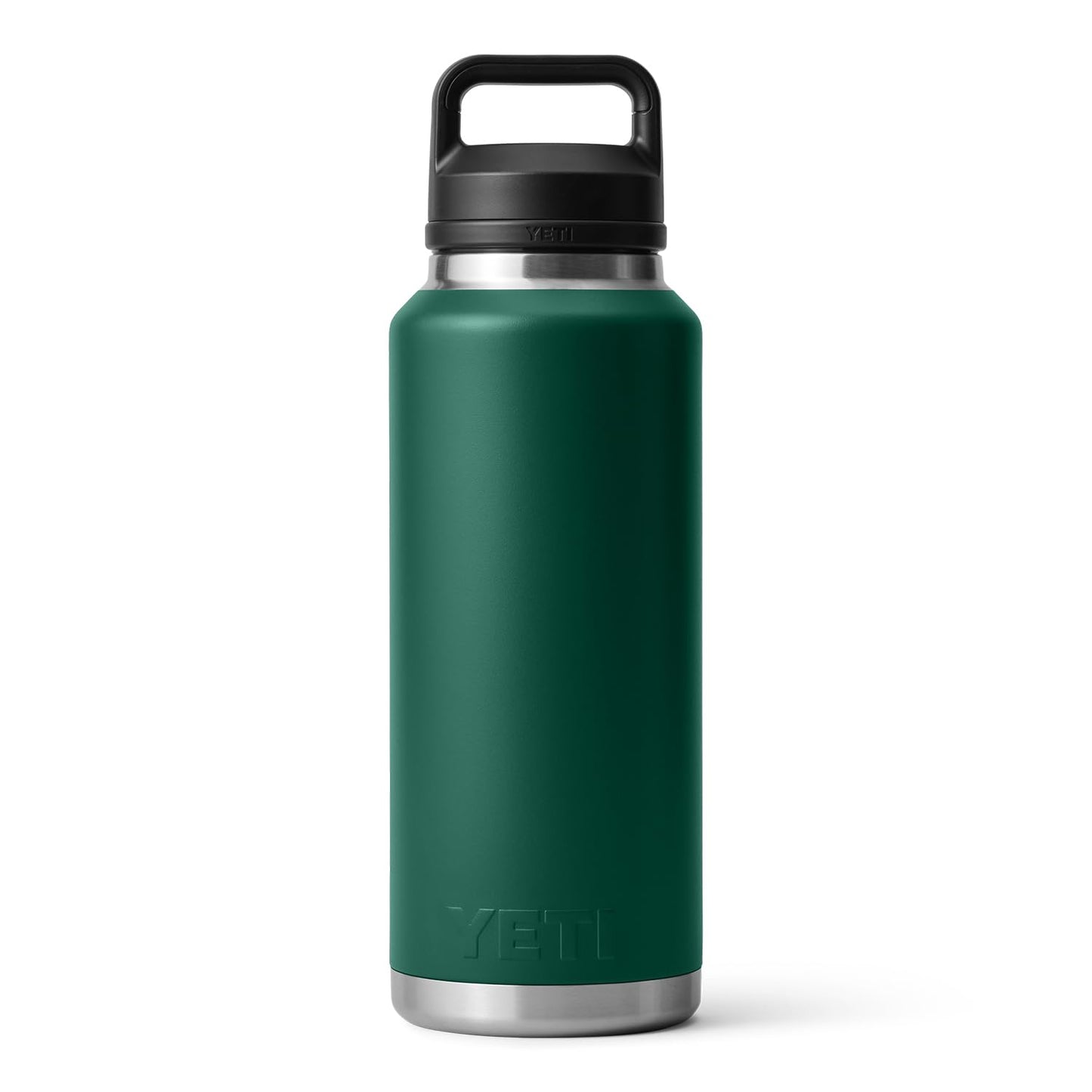 YETI Rambler 46 oz Bottle, Vacuum Insulated, Leakproof, Stainless Steel with Chug Cap, Black Forest Green