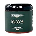 Mava -Curl Defining Cream, Coconut Oil, and Oat & Bamboo Extracts, Curl Defining Cream for Chemically Treated & Naturally Coarse Hair, 16oz